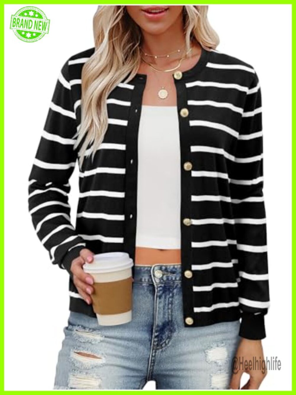 Dressy Button Down Cardigan Long Sleeve Knit Work Sweater